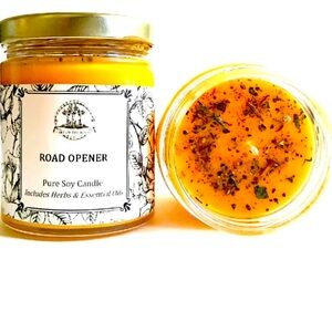 Road Opener soy spell candle for new opportunities beginnings, and fresh starts